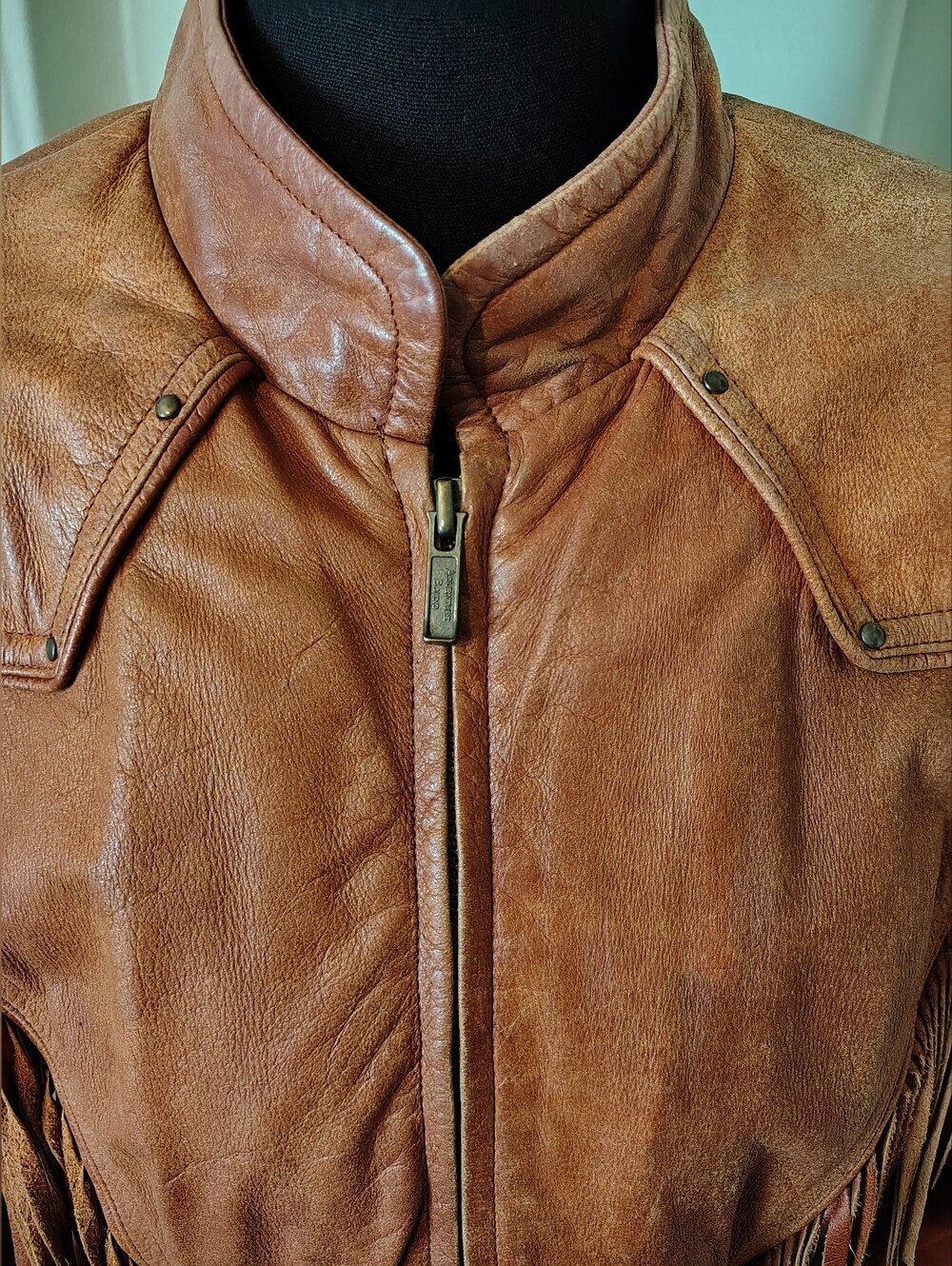 Wilsons Leather Fringe Tassel Jacket Burnt Orange Women 80s Vintage Retro Medium - Picture 3 of 16